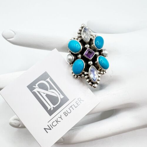Nicky Butler 925 Sterling Silver Turquoise Statement Ring Size 7 Brand NEW NB - Picture 3 of 12