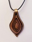 Necklace Murano Glass Pendant Brown Black Handmade