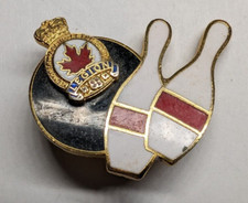 Vintage Canadian Legion Bowling Pin Tack Pinback
