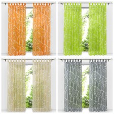 Gardinen Stores Vorhang mit Schlaufen Kräuselband Ösen Deko Fensterschal Voile