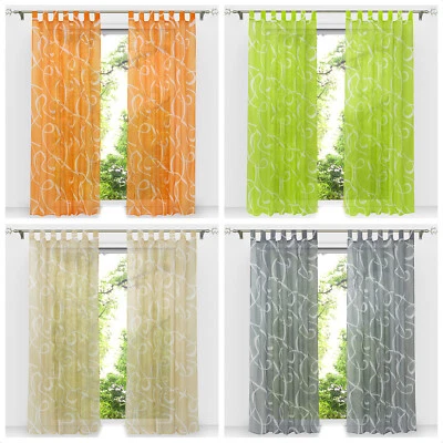 Gardinen Stores Vorhang mit Schlaufen Kräuselband Ösen Deko Fensterschal Voile - Bild 1 von 4