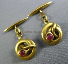 Heated Ruby Gemstone With 18k Gold Plated Silver Cufflink 2583