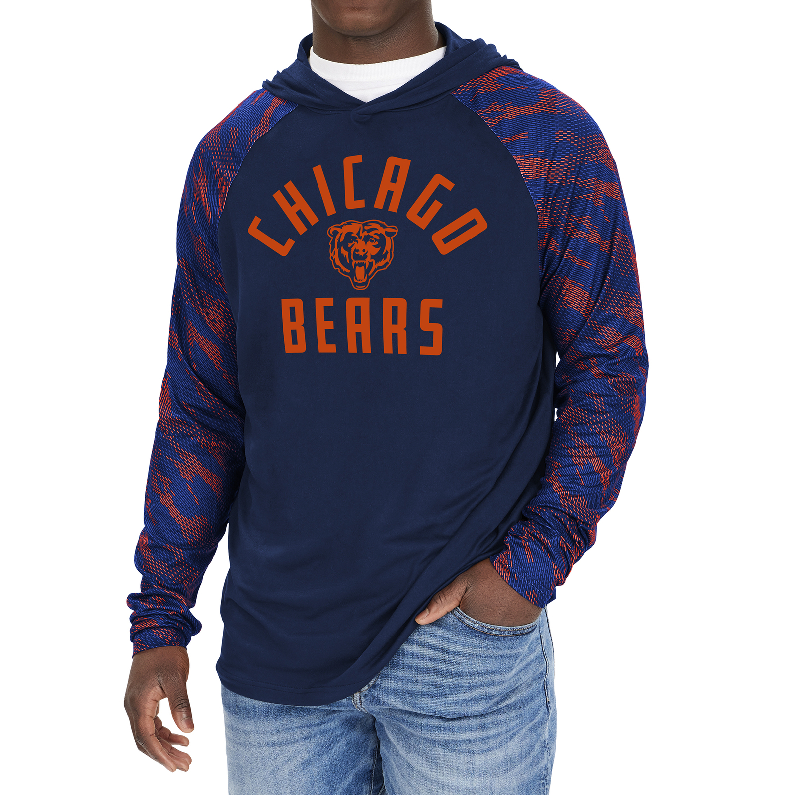 Мужской пуловер с капюшоном и принтом гадюки от Zubaz NFL Chicago Bears Viper