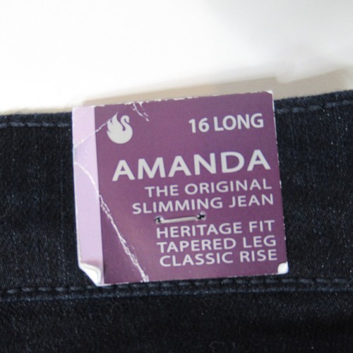 Gloria Vanderbilt Womens Amanda Stellar Jeans 16 Long Black Rinse Wash NEW - Picture 11 of 12