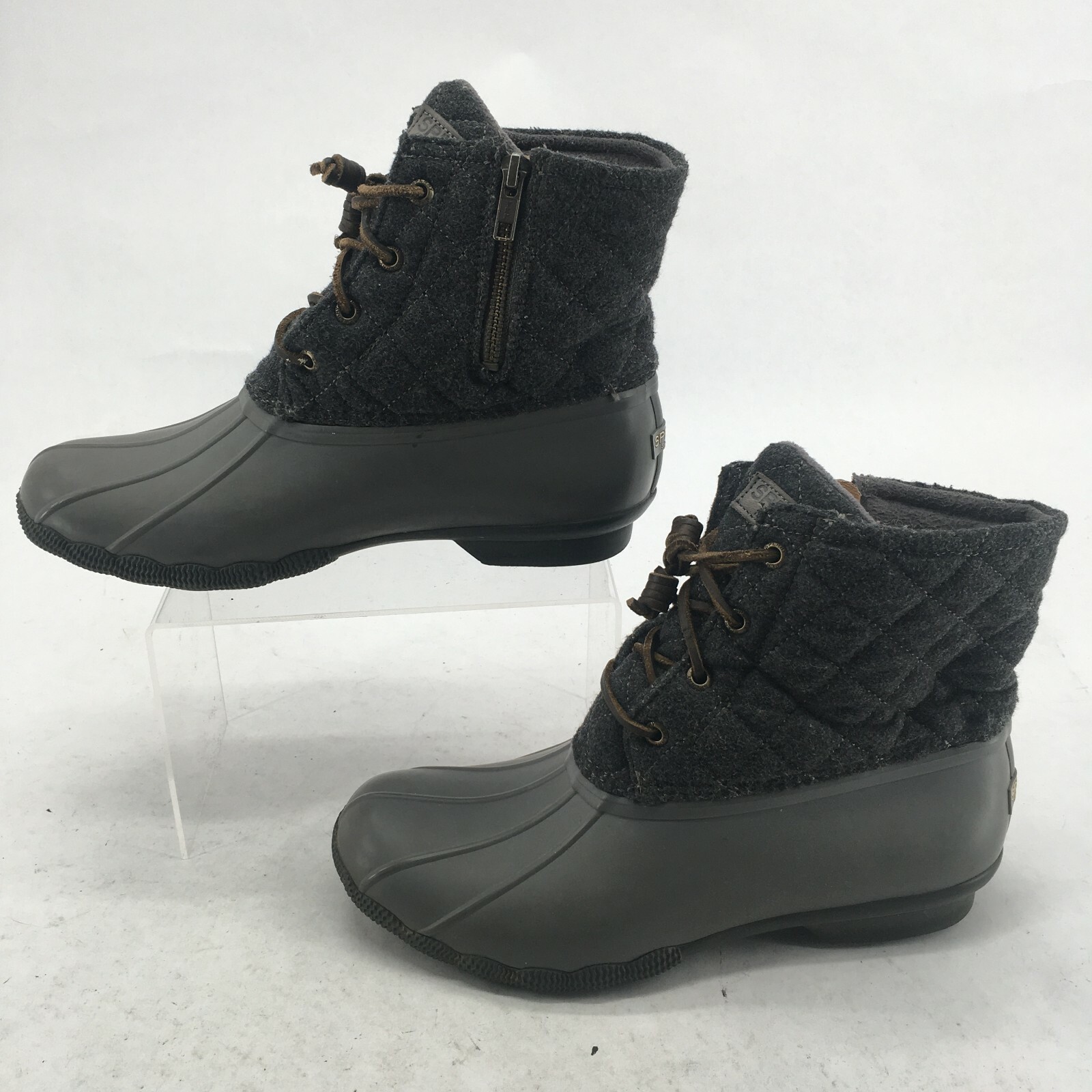 women's saltwater quilted duck boot grey