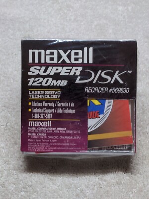 NEW Maxell Super Disk 3 Pack 120mb Mac Formatted with Y2K Survival