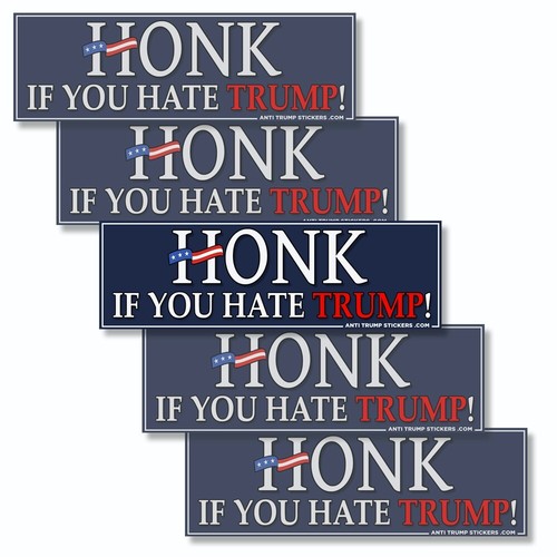 PACK DE 2 calcomanías azules HONK If You Hate Trump 9x3 anti Trump - Imagen 3 de 4