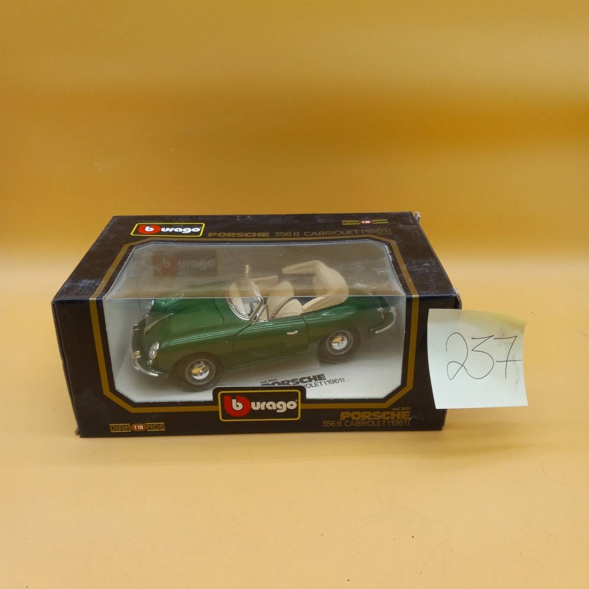 1961 Porsche 356B Cabriolet - 1/18 Scale Bburago Diecast Model | eBay