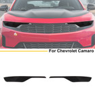 Smoked Black Front Headlight Panel Cover Trim For Chevy Camaro 2019+ Accessories
