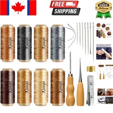 8 Colors Leather Waxed Thread and Hand Tools Set - Essential for DIY Crafting