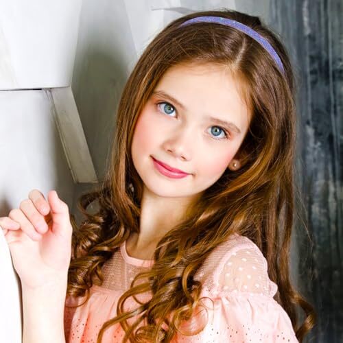 Glitter Headband, Plastic Cute Sparkly Non Slip Head Solid color