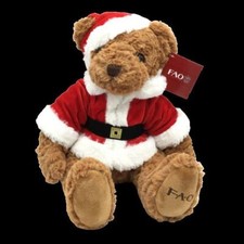 Fao Schwarz Santa Claus Teddy Bear 2015 Dark Brown 16 in Discontinued Brand New