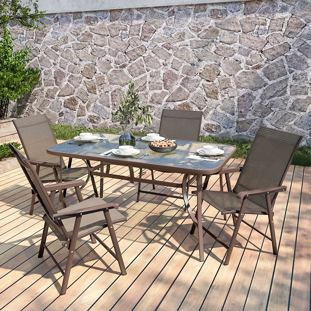 Brown metal cheap patio chairs