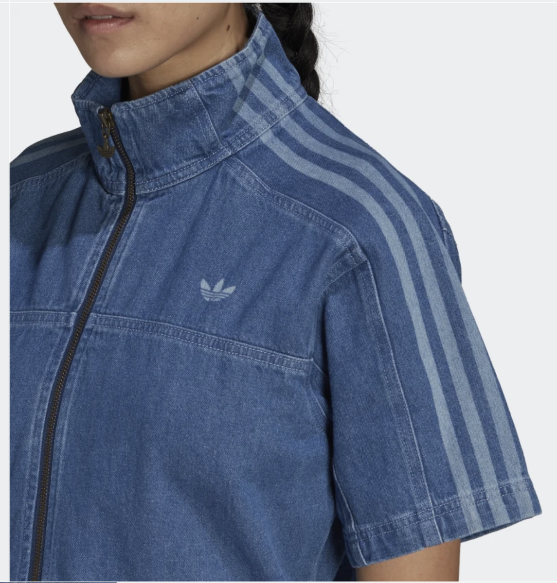 ADIDAS ORIGINALS Adicolor Denim Bahia Blue Jumpsuit Romper NEW