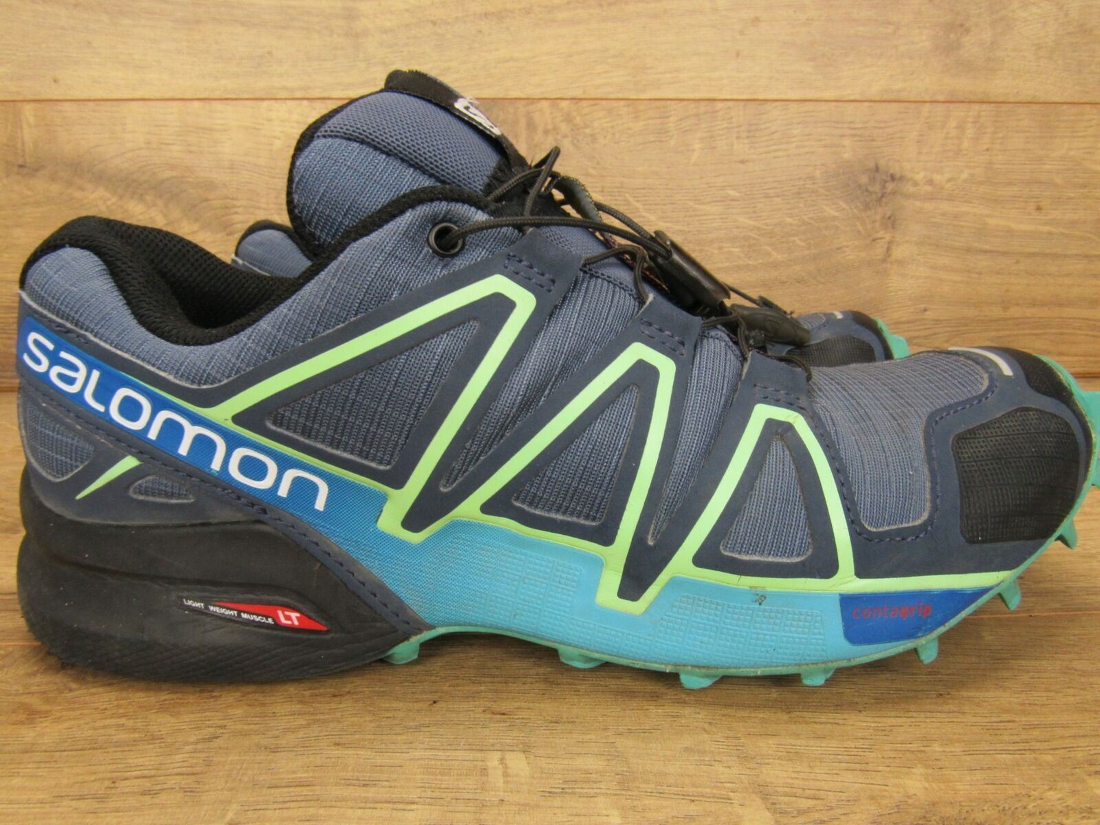 Salomon Speedcross 4 Womens Slate Blue Fresh Green Sneakers Shoes 7 38-2/3  | eBay
