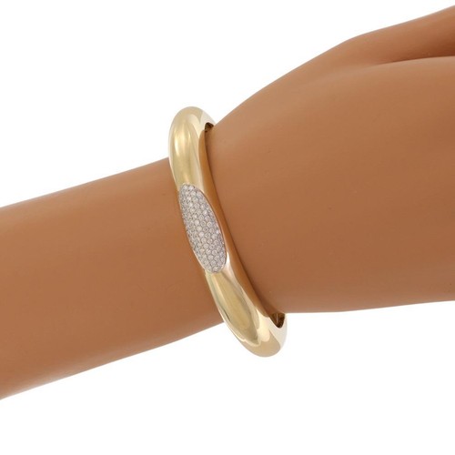Roberto Coin Capri Plus Diamond 18k Gold Dome Kick Cuff Bracelet - Picture 4 of 4