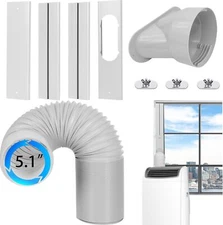 Portable Air Conditioner Window Vent Kit with Exhaust Hose 5.1 Inch Diameter, Ad