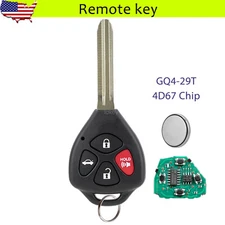 Remote Key Fob For 2008 2009 2010 Toyota Corolla GQ4-29T 89070-02270 4D67 Chip