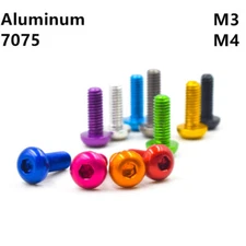 Colorful Aluminum 7075 Hex Socket Button Head Screws M3 M4