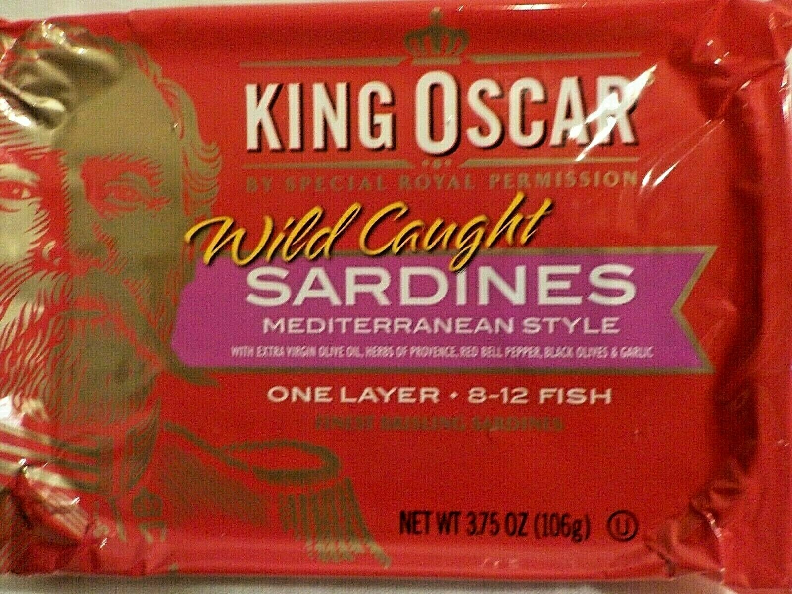 King Oscar Sardines Mediterranean Style Seasoning 3.75 oz Tin Wild