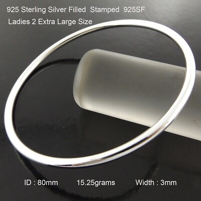 Antique Style Silver Cuff Real 925 Sterling Silver Filled Solid Cuff Bangle Bracelet For Women - 2X Large 80mm, Handmade In Australia Large Cuff - Foto 9