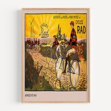 Cycles Rad Bicycle 1910 Retro Vintage Poster Print