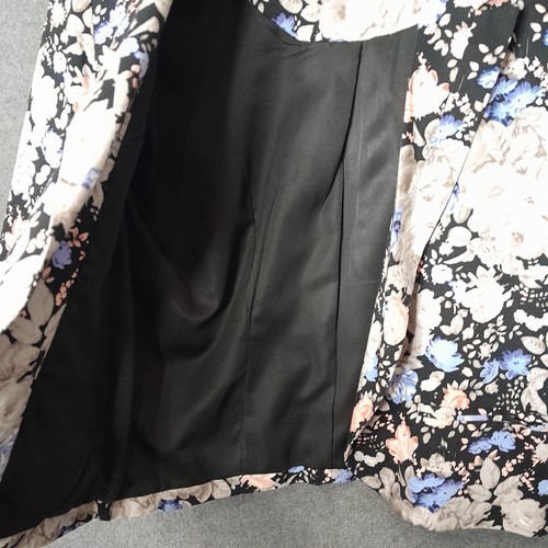 JEANS WEST Womens open jacket Size 10 black grey blue floral 3/4 sleeves casual - Picture 8 of 18