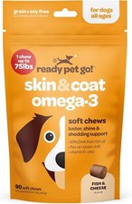 Omega 3 for Dogs  Fish Oil Dog Treat for Skin Allergy, 90 Chews