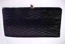 Vintage Small Black Clutch Purse Classic Style 50's -60's
