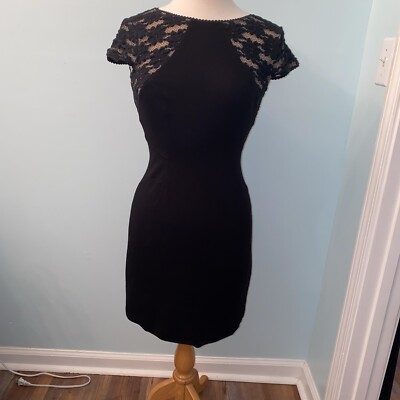 Yoana Baraschi Womans Sz 4 Black Sheath Cap Sleeves Lace Top Cocktail Dress EUC | eBay Yoana Baraschi Womans Sz 4 Black Sheath Cap Sleeves Lace Top Cocktail Dress EUC | eBay