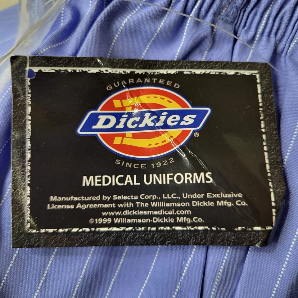Parte inferior esfoliante feminina Dickies pequenos bolsos listrados roxos cintura elástica nova com etiquetas - Imagem 3 de 4