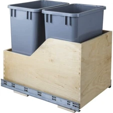 Hardware Resources CAN-WBMD35 Bottom Mount Double Trash Can - Grey