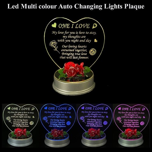 LED Light One I Love Gift GF BF Friend Husband Wife Birthday Valentines Day Xmas - Picture 4 of 11