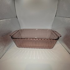 Pyrex Sculptured Cranberry Glass Loaf Pan Rec...