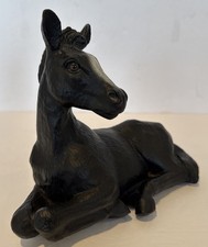 Universal Statuary Horse Black Stallion Statue 1989 USA #880 Vintage 8” Long