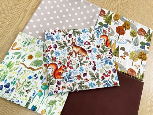 Fat Quarter Bundle - Squirrel & Hare Autumn Colour Mix - Bunting Craft Fabric - Picture 2 of 6