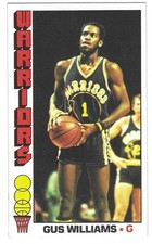 1976-77 TOPPS GUS WILLIAMS ROOKIE CARD (WARRIORS) #69. rookie card picture