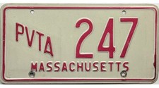 *99 CENT SALE* Massachusetts PVTA Pioneer Valley Transit Bus License Plate #247