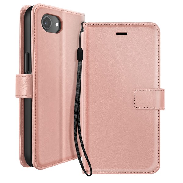 Mayaxess, KlapphüLle FüR Iphone 16E Mit Handschlaufe Und Standfunktion, RoséGold-image