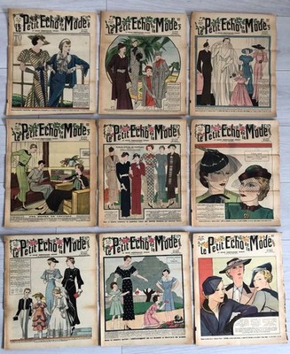 9x Illustrierte Zeitschriften LE PETIT ECHO DE LA MODE Jahr 1935