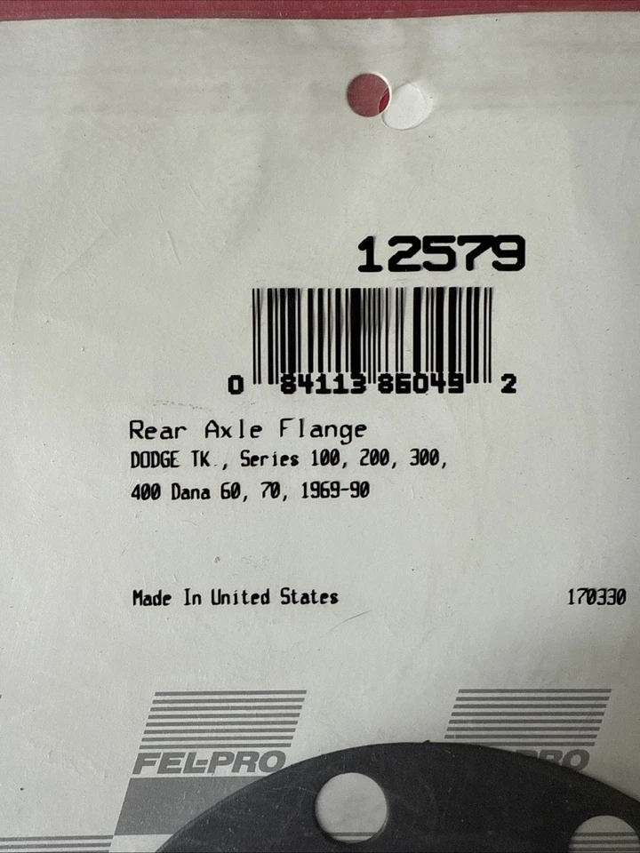 Junta de brida de eje para Plymouth PB100 PB200 PB150 FELPRO 1974-1983 Foto 2 de 2