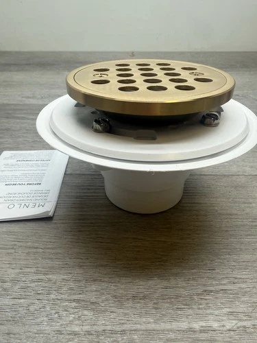 Signature Hardware SH439112BG Menlo Round Shower Drain w/ Flange, Brushed Gold - Picture 3 of 3