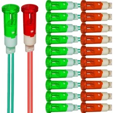 LED Kontrollleuchte, 10mm, 230V, rot, gr&uuml;n, quadratisch, energiesparend, 20 S...