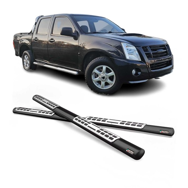 Stahl Schwellerrohre Trittbretter FüR Isuzu D-Max Double Cab 2006-2012 Schwarz-image