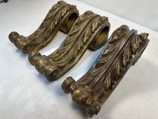 Lot de 3 corbeilles en bois sculpté feuilles d'acanthe supports architecturaux 10"