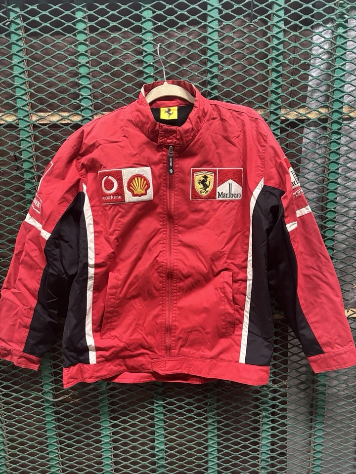 Chaqueta de bombardero vintage años 90 Ferrari F1 Racing Schumacher Marlboro Fórmula 1 mediana Foto 2 de 4