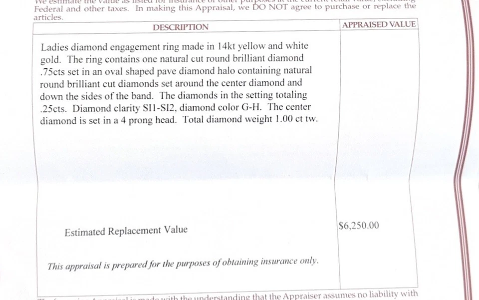 14K Gold Diamond Wedding Set With Appraisal - Image 3 of 4