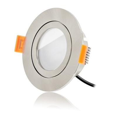 LED-Strahler-SET Luxvenum IP44 DIM flache LED 230V 22mm 7W Aluminium 120°Rund
