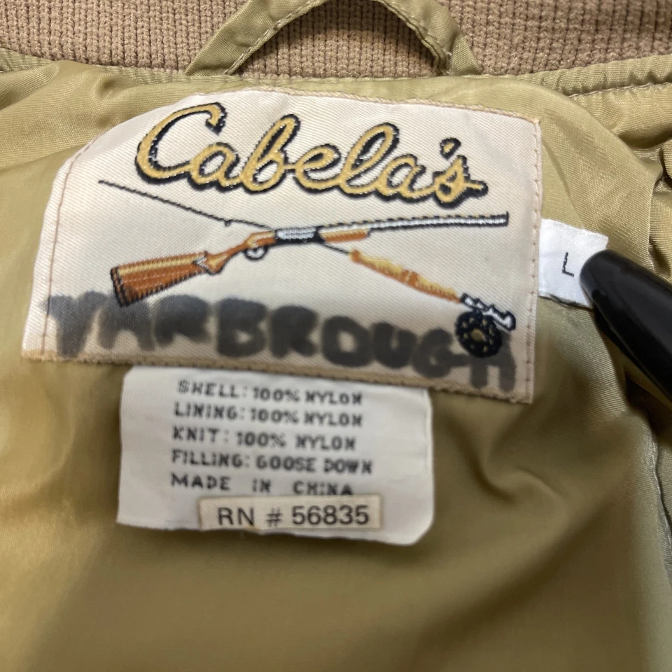 Chaqueta de Colección Cabela's Marrón Ligera Plumón de Ganso Puffer Cierre a Presión L Foto 4 de 4