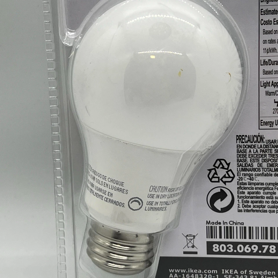 IKEA E26 LEDARE DIMMABLE LIGHT BULB LED 600 Lumen 8.6w NEW - Image 4 of 4